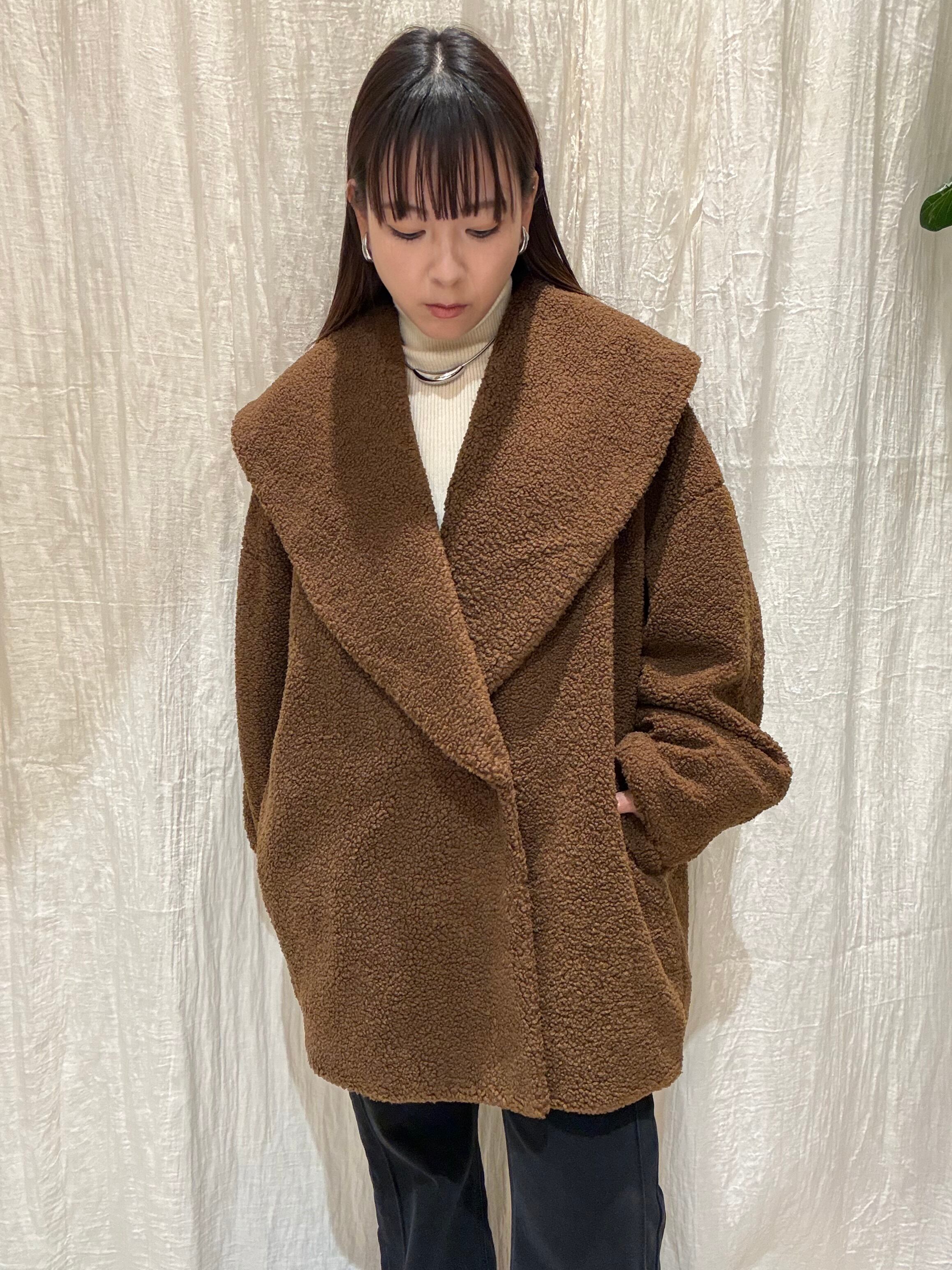 ANAYI キャメルボアコクーンコート 36 クリーニング済み ANAYI（アナイ）の「キャメルボアコクーンコート（その他アウター