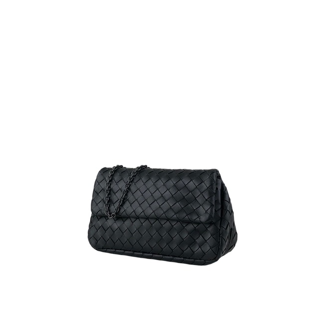 Bottega Veneta ボッテガ・ヴェネタ ショルダーバッグ ブラック イントレチャート レザー チェーン vintage ヴィンテージ オールド 37ps5x