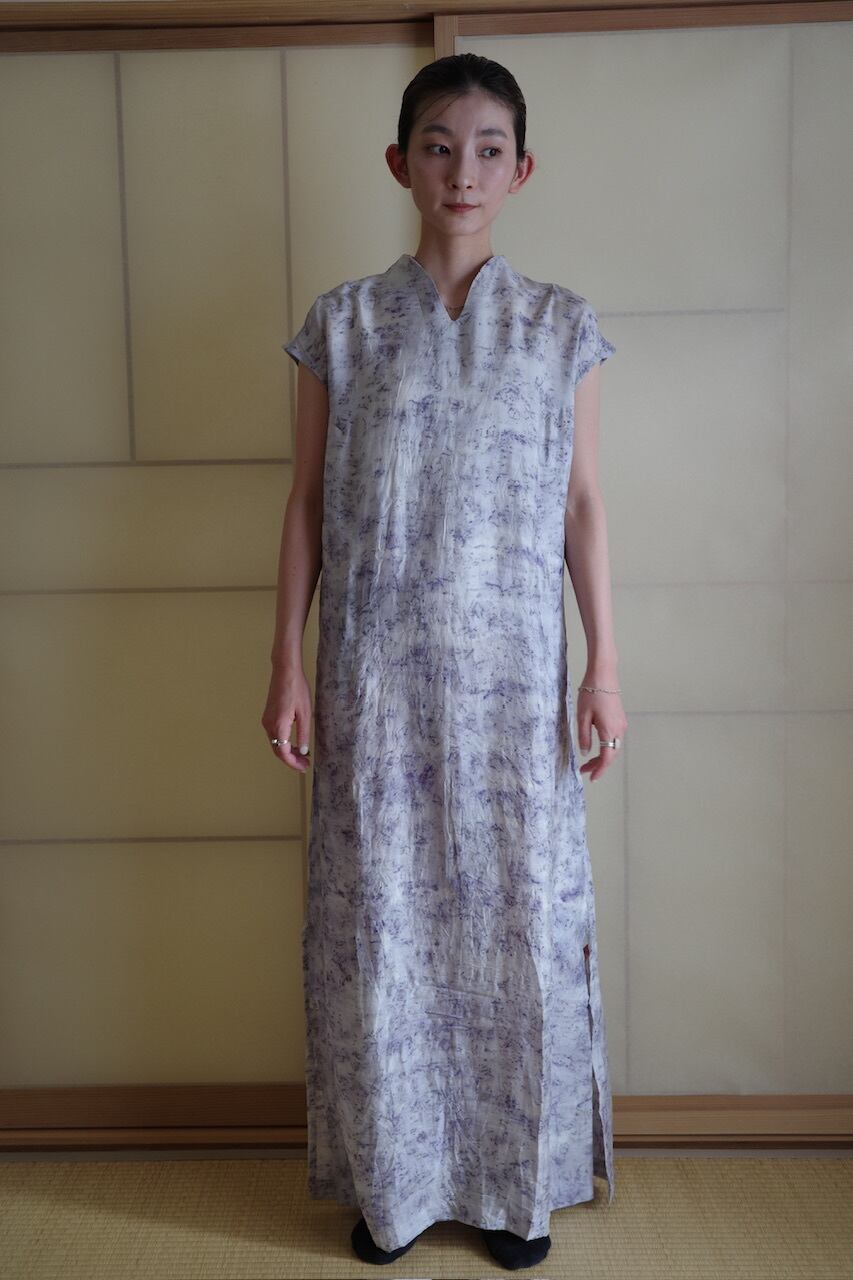 TADO PHOOL SILK LONG DRESS - ENGLISH ROSE