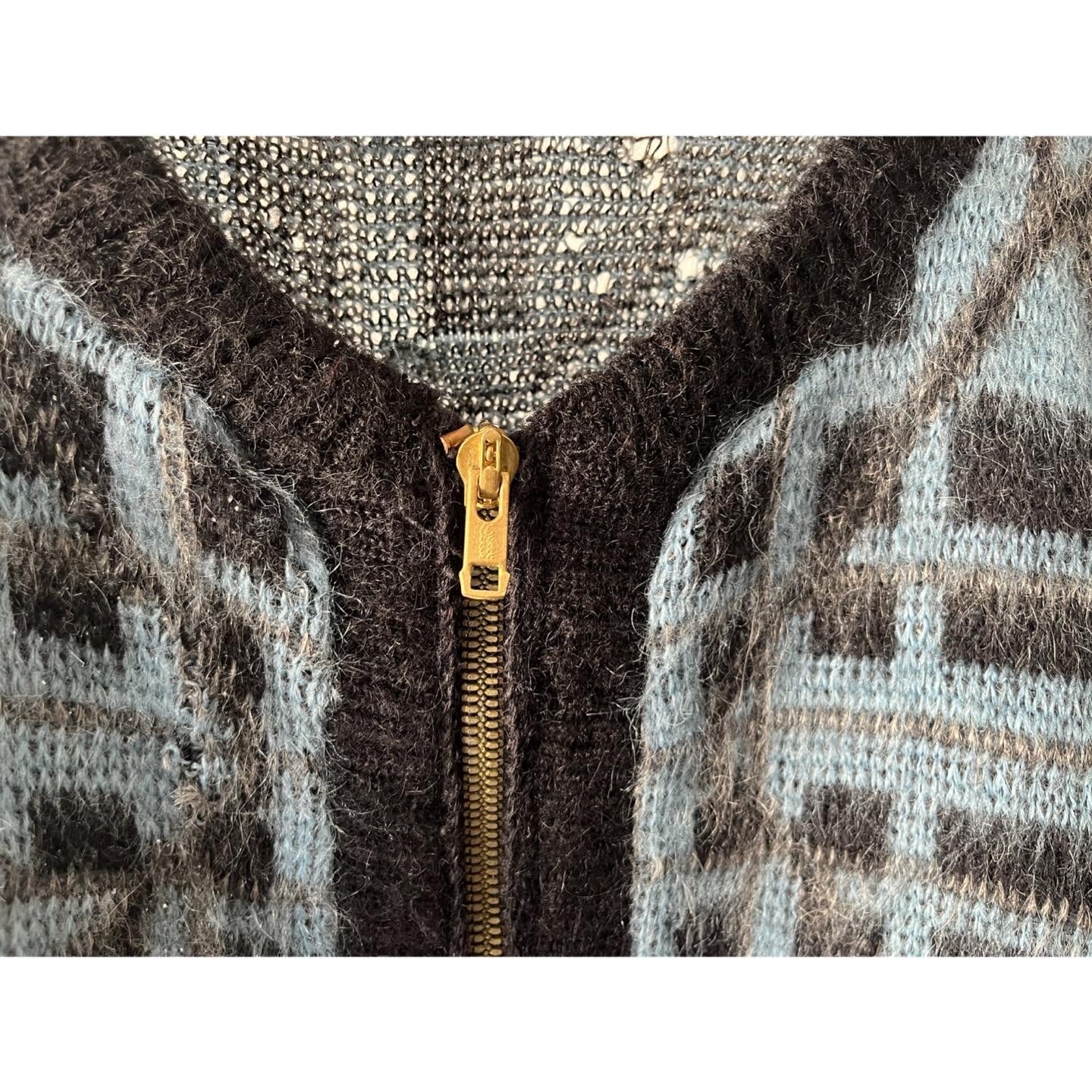 lamb knit- 60s mohair zip cardigan