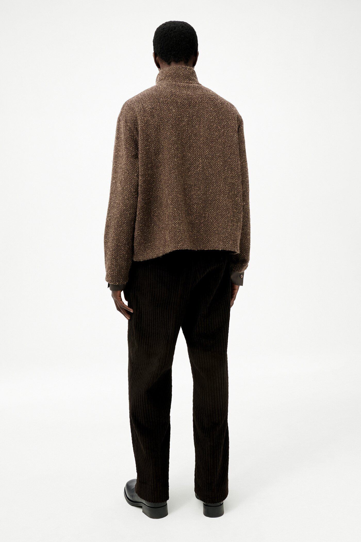 OUR LEGACY SHRUNKEN FULLZIP POLO Brown Sparse Buckle Weave