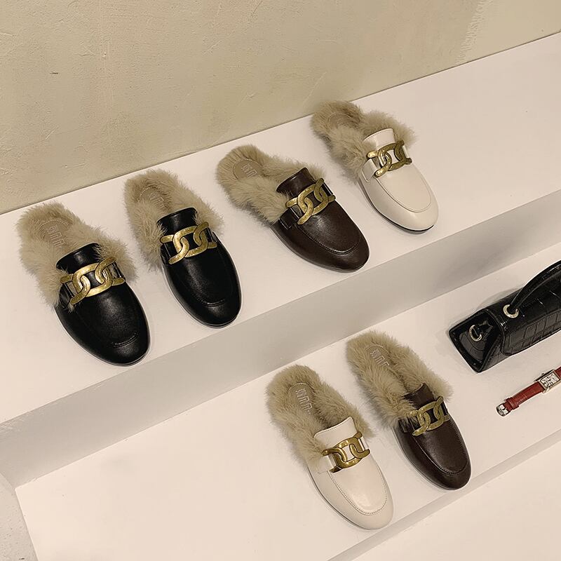 ミュールウィンターブラック 靴 シューズ 冬物 フェイクシューズ38100010590