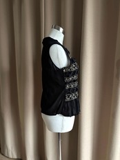 black velour sleeveless tops-5029-10