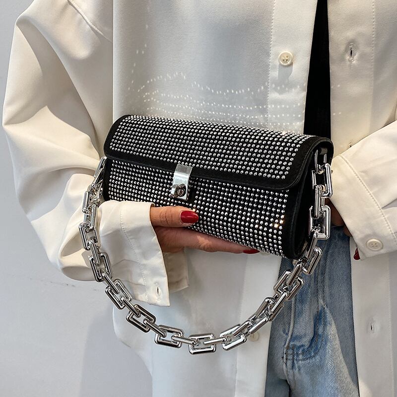 チェーン スクウェア メッセンジャーバッグ 手作りハンドバック30791167327