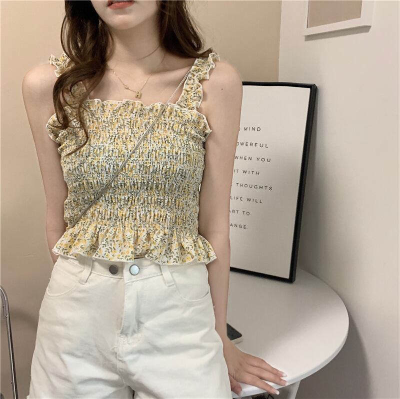 サマーフローラルクロップドトップス 夏物 花柄 1号婦人94013753915