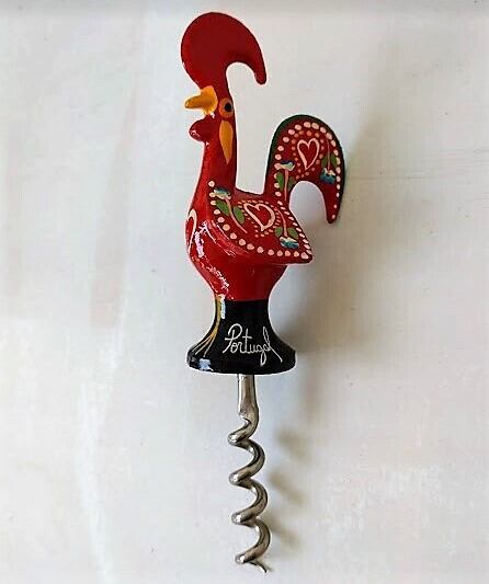 ポルトガル　ビンテージ　ニワトリ花瓶 ワインボトルオープナー ニワトリ赤 ポルトガル製 アルミ合金 サイズ