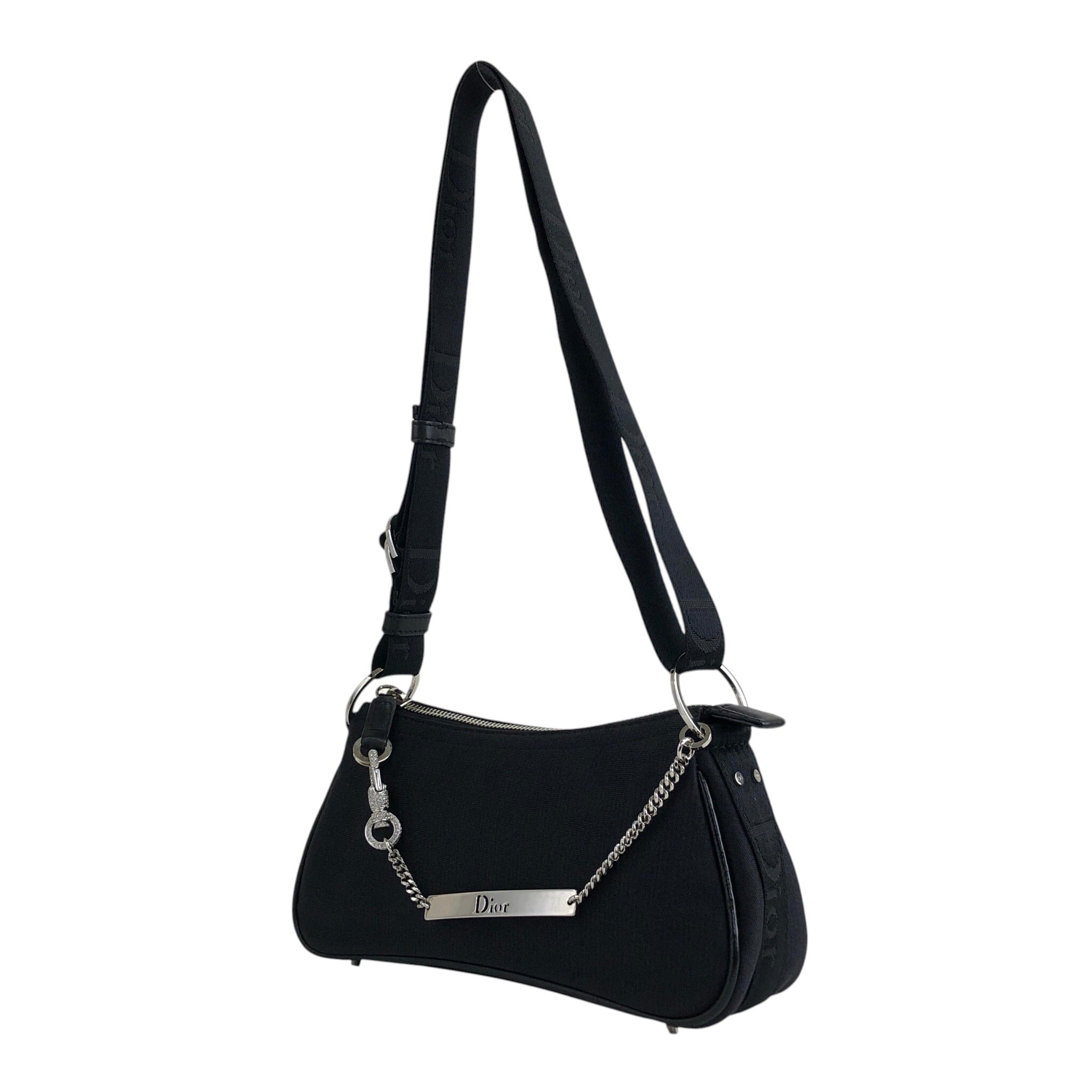 【美品】 クリスチャンディオール ショルダーバッグ ブチェーン ブラック Christian Dior クリスチャン ディオール ハードコア ショルダーバッグ