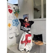 VINTAGE ストリート 赤十字ワッフル ロングTシャツ T1812