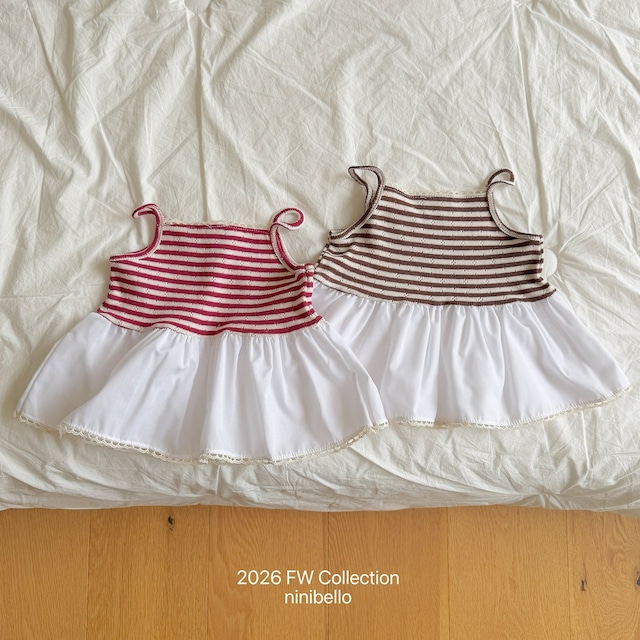 【取寄】ninibello|tammy border bustier|タミーダンガラビスチェ|XS-2XL|kids|26 autumn