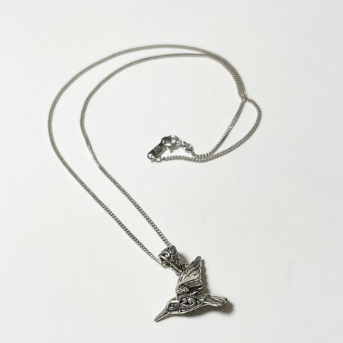Old 925 Silver Arabesqu Hummingbird Pendant Necklace