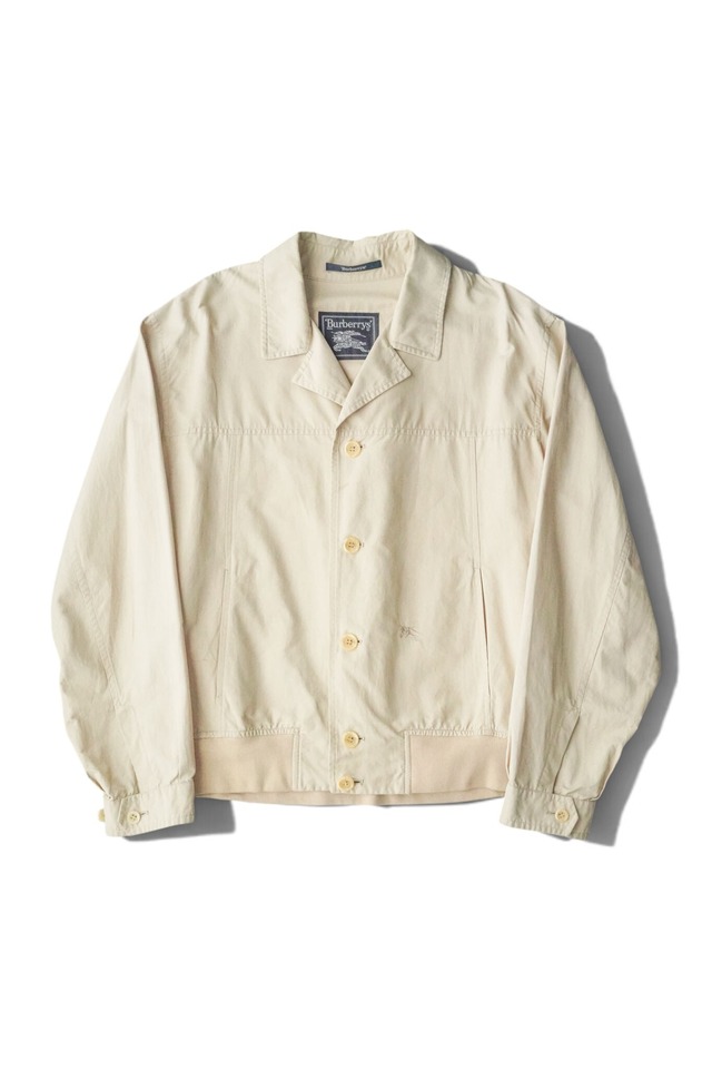 90's "Burberry's" Cotton-Nylon Open Collar Short Blouson Made in SPAIN