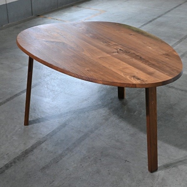 若葉家具 23万「MK.304 kaname omusubi table/かなめおむすびテーブル」ウォールナット無垢材 小泉 誠 オイル塗装 ダイニング オフィス 机【中古家具/中古インテリア/USED家具ユーズド家具/リサイクル】
