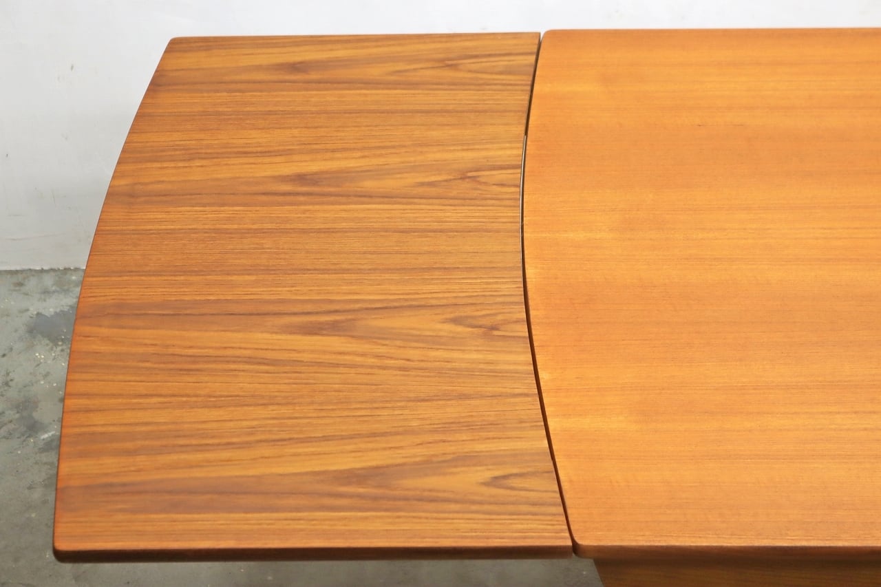 ヴィンテージ チーク材 エクステンション ダイニングテーブル 真鍮