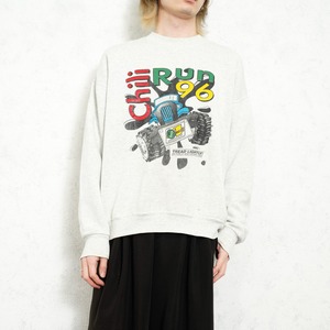 USA VINTAGE FRUIT OF THE LOOM Chili RUN PRINT DESIGN SWEAT SHIRT/アメリカ古着プリントデザインスウェット