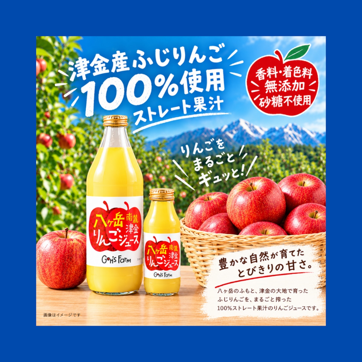 りんごジュース 1000mL2本セット | 津金のりんご Gon's Farm
