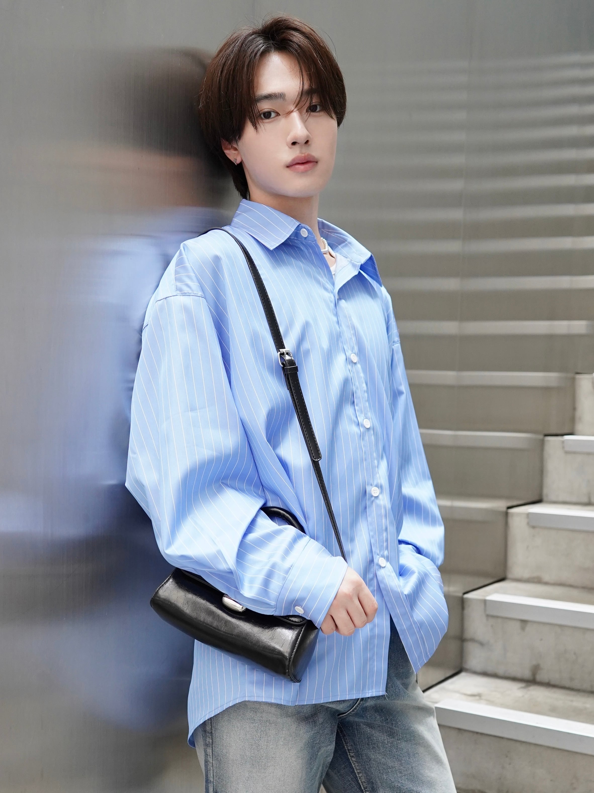 ALUDE SELECT】over size stripe shirt(3color) | 【ALUDE】韓国メンズ