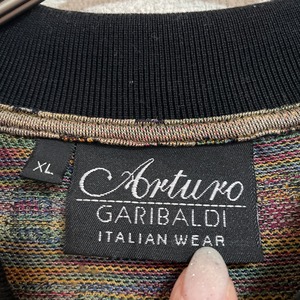 イタリア製　Arturo Garibaldi 総柄ポロシャツ
