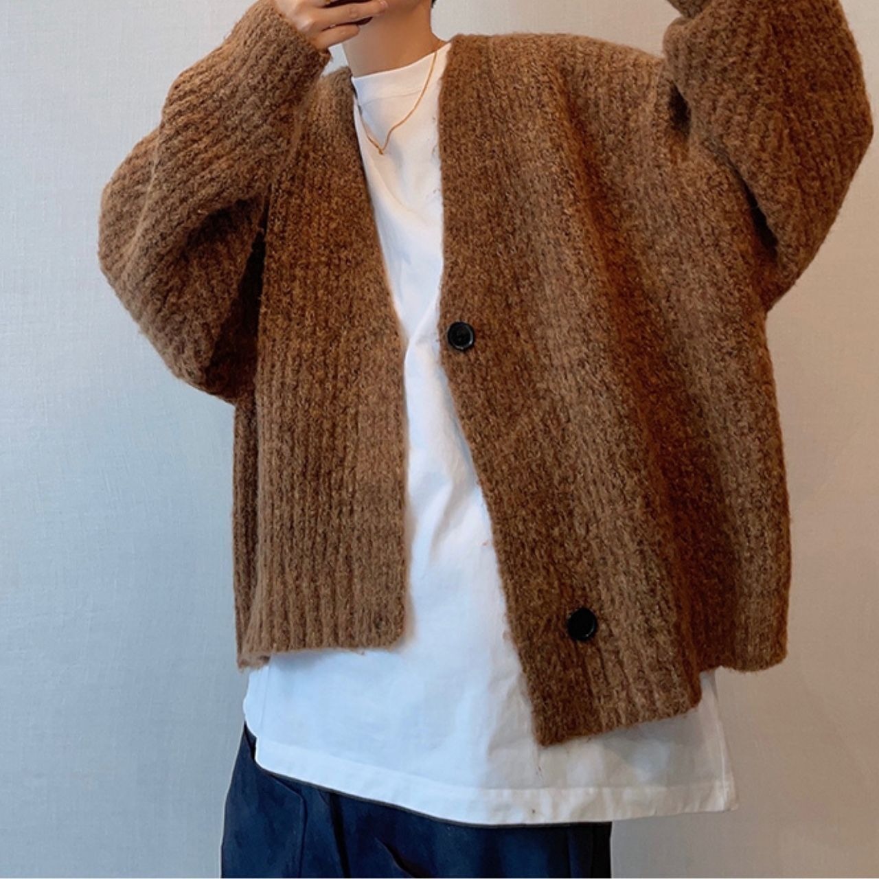 ル​​ーズショートニットカーディガン　1030