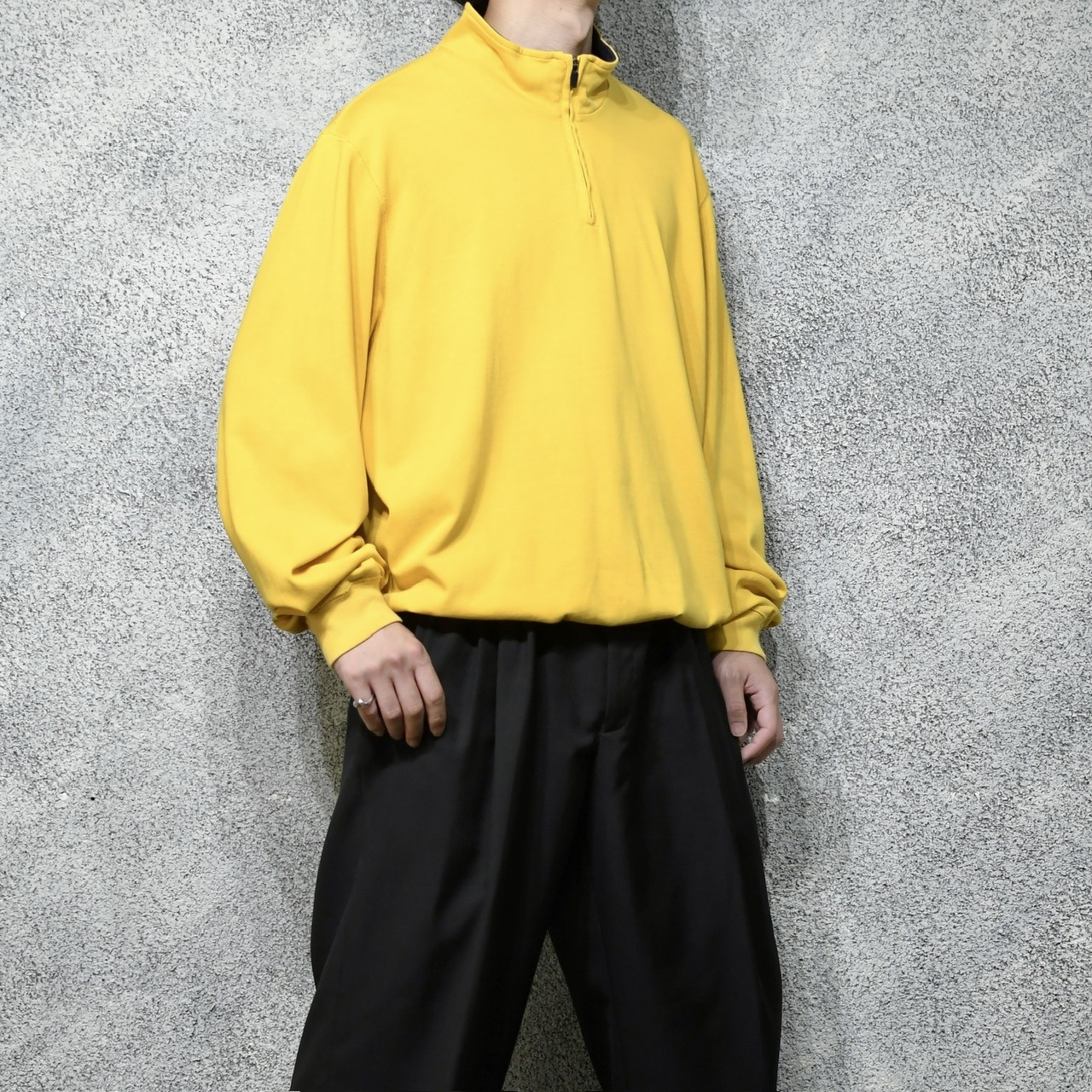 custom draw cord half zip long sleeve tee