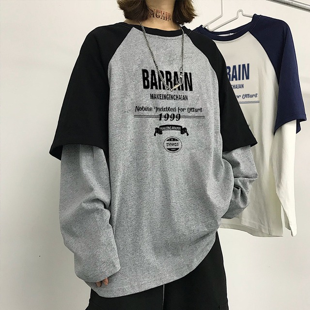 大きいサイズ レディース トップス 春秋 ｔシャツ 長袖 ラウンドネック 重ね着風 プルオーバー ロンｔ オーバーサイズ ロゴ プリント シンプル カジュアル おしゃれ メンズライク スポーティー お出かけ デート 通学 キャンパス スポーツ アウトドア 普段着 ホワイト