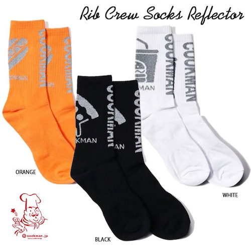 Rib Crew Socks Reflector リブクローソックス リフレクター 全3色 靴下 反射 フリーサイズ COOKMAN クックマン アメリカ 西海岸