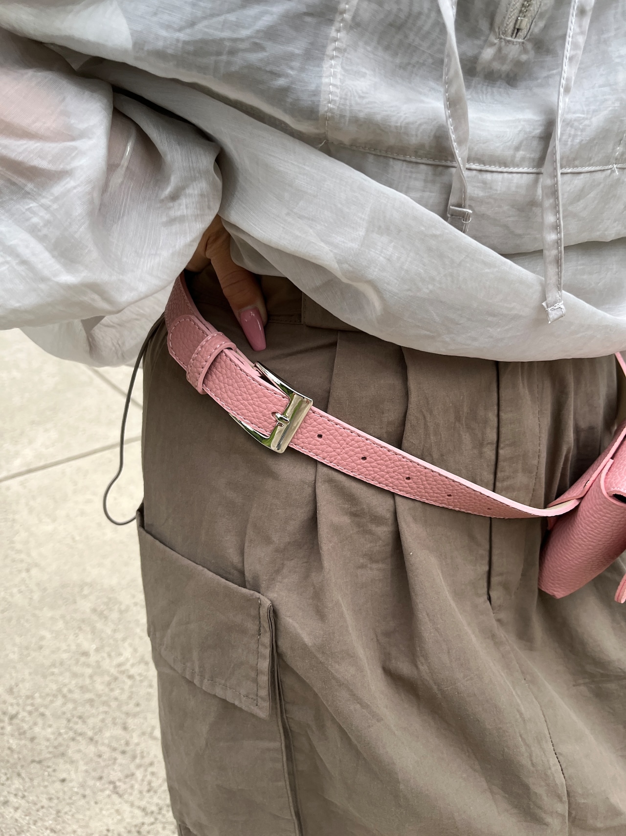fake leatherbelt bag/4color