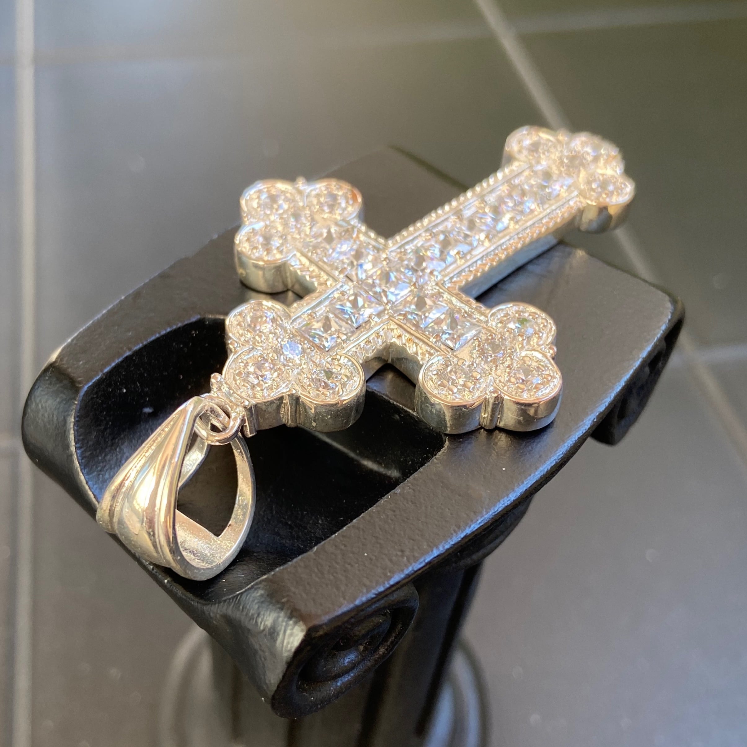 新品　クロス　トップ　CZ　silver925 巨大クロスCZN-9026＊NewYorkインポートジュエリー｜CZ/キュービック