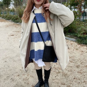 2way多機能ソフトリバーシブルボアouterlongホワイト×ブラウン