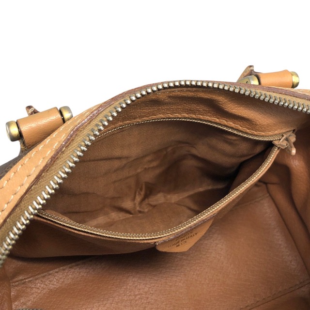 CELINE セリーヌ マカダム ハンドバッグ ブラウン PVC レザー ミニバッグ ミニボストン vintage ヴィンテージ オールド i42xbv