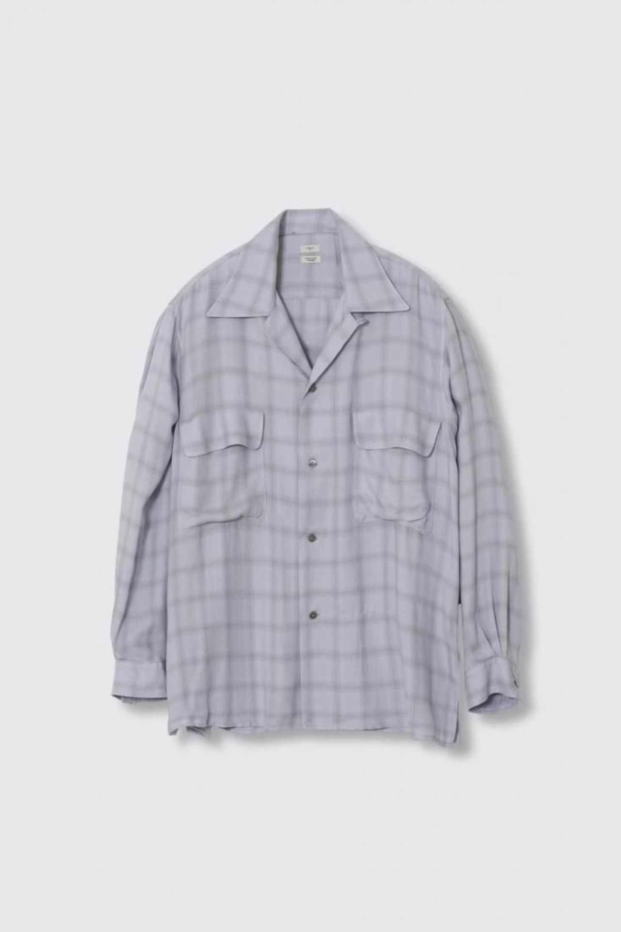 【YOKE】Modal Plaid Open Collar Shirt