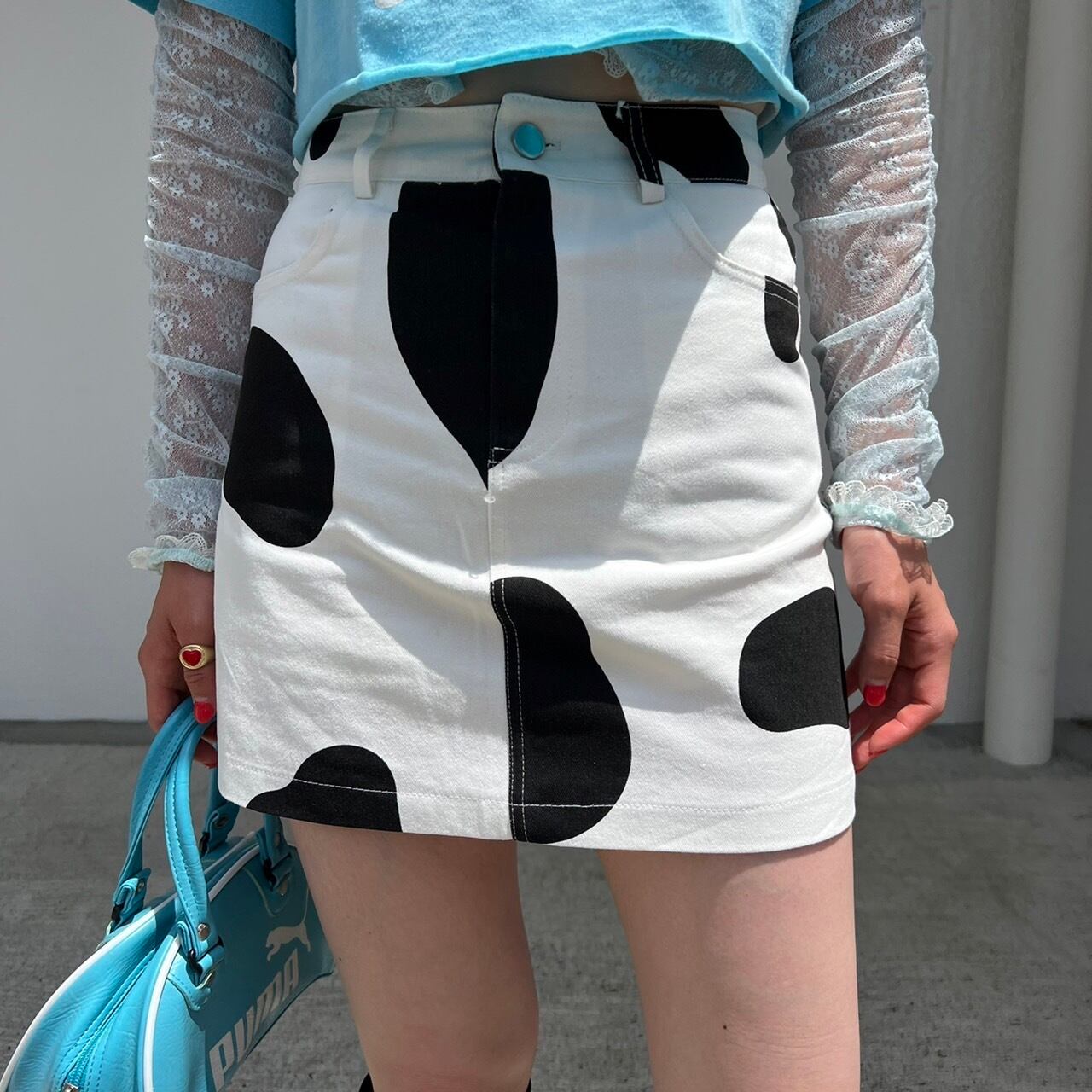 cow pattern culottes skirt _LN01302
