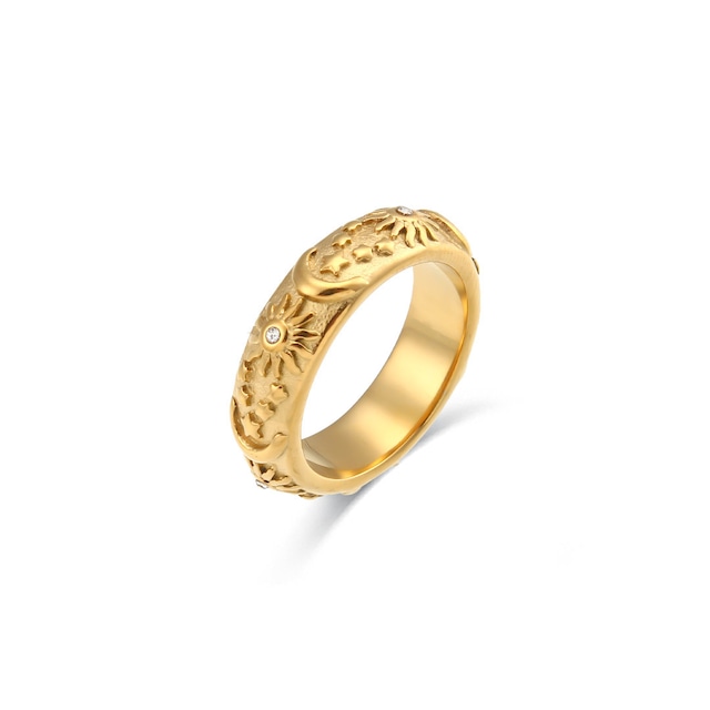 316L Sun Moon Ring