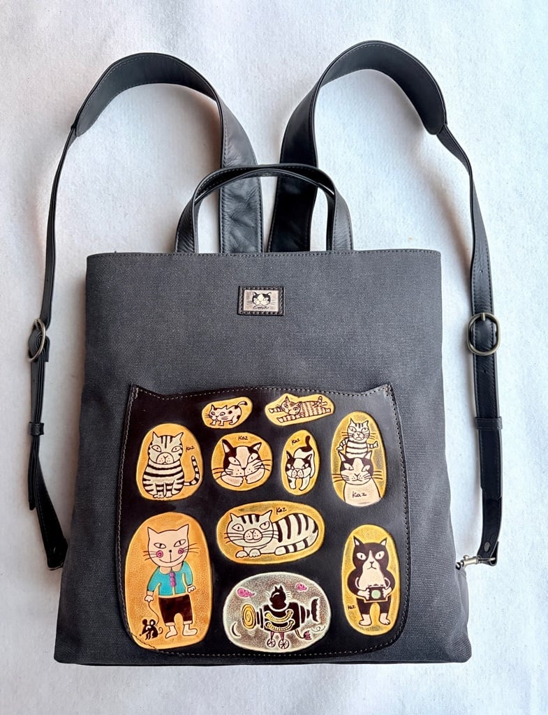 24-04革と布のコンビ リュックサック | クラフトエマ 松下一登