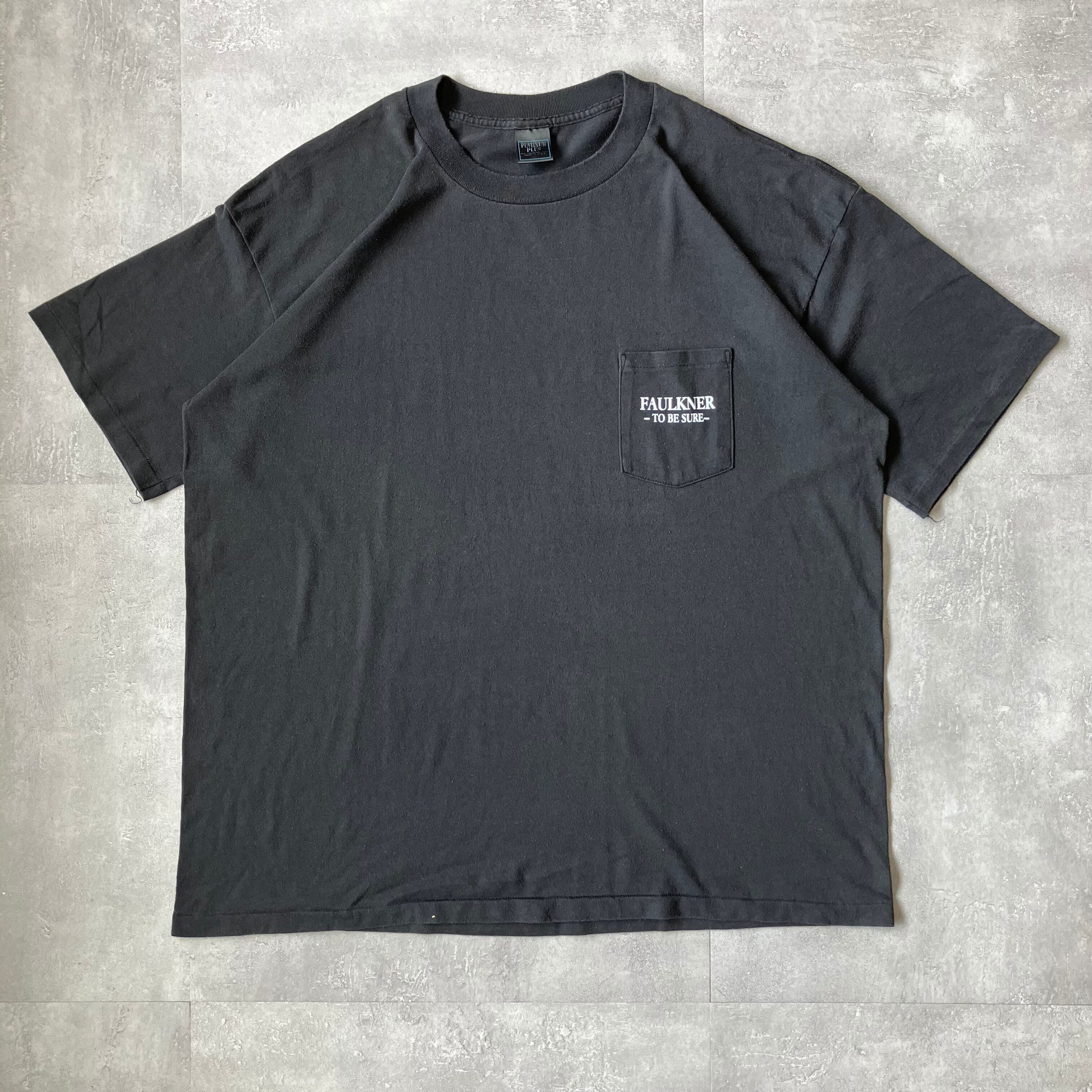 《XL size》PLATINUM PLUS 90s usa製 ポケットTシャツ ブラック シングルステッチ No.3325