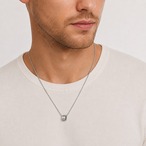 予約 メンズ ネックレス リングペンダント シルバー チェーン ステンレス 韓国 ストリート カジュアル きれいめ 小ぶり 男性用 y12114