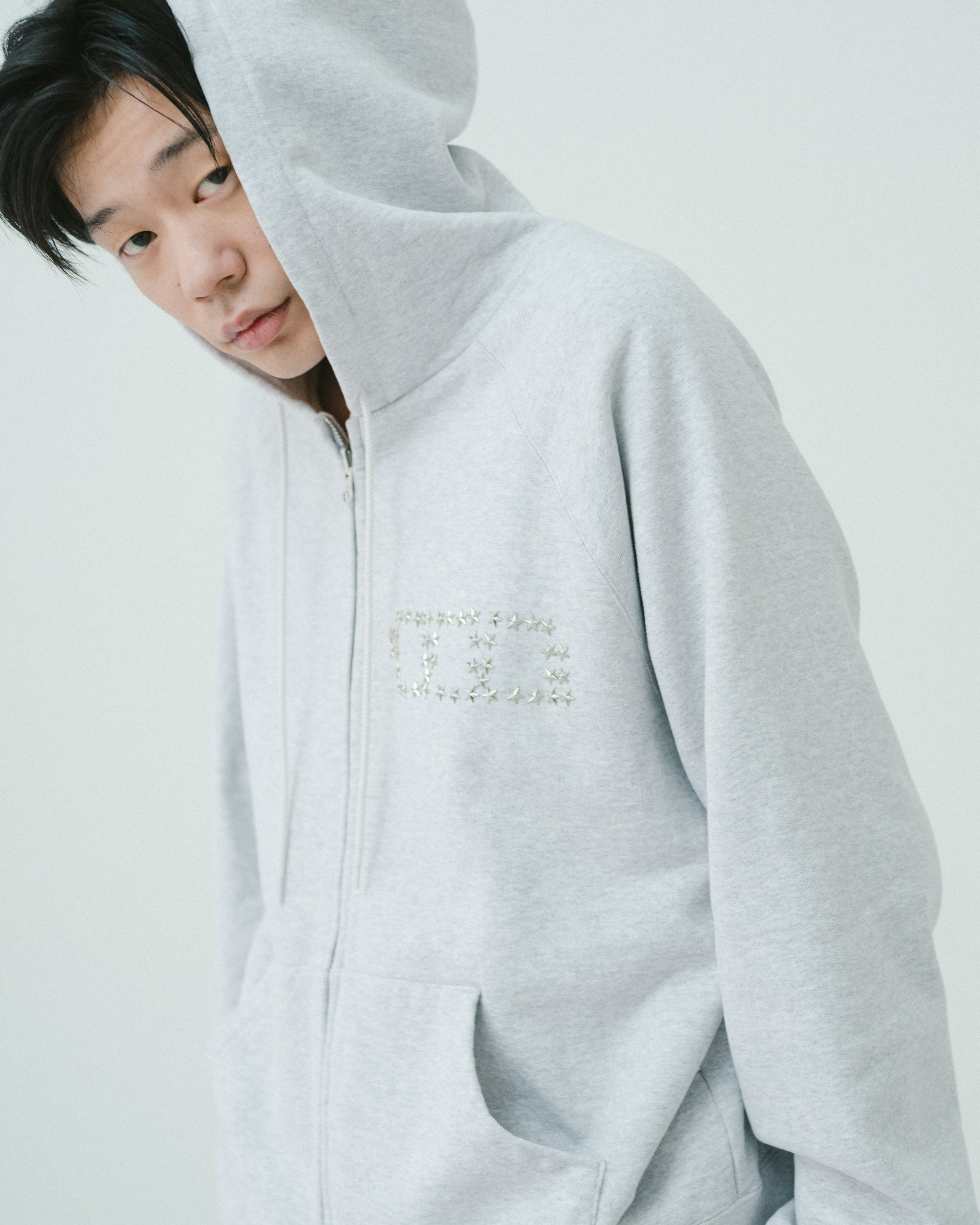 Fade damage zip up hoodie（ASH） | TTTMSW
