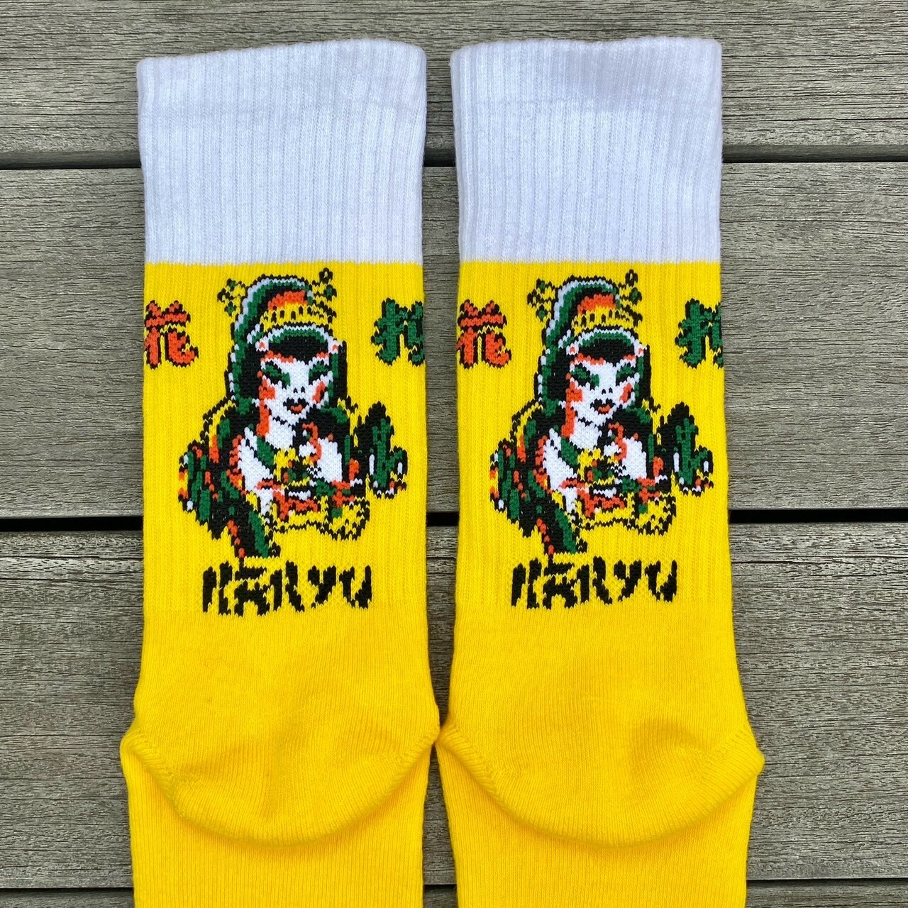 花柳 - KARYU - SOCKS YELLOW / WHITE