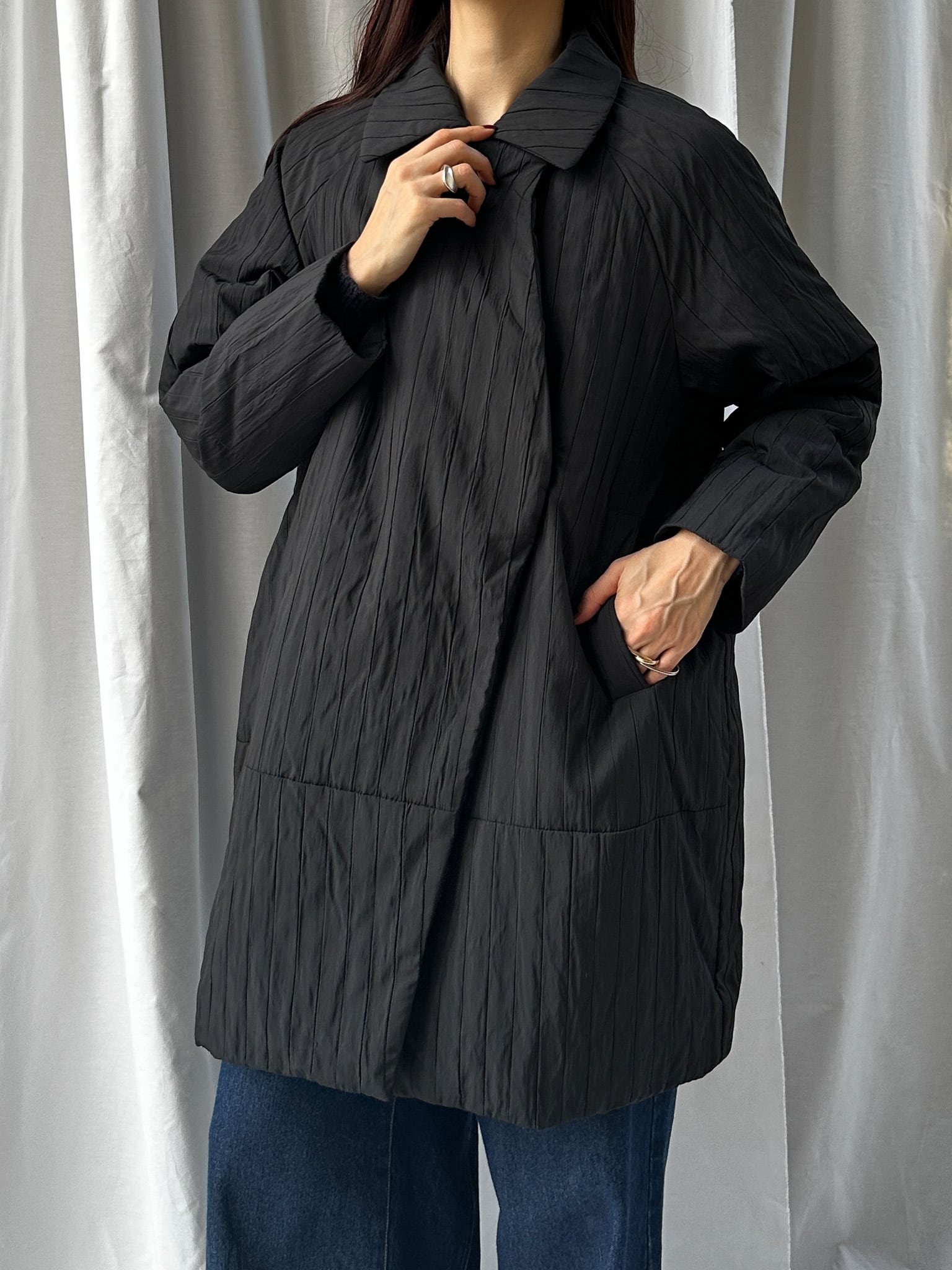 JQ STRIPED STANDCOLLAR COAT(ｼﾞｬｶﾞｰﾄﾞｽﾄﾗｲﾌﾟｽﾃﾝｶﾗｰｺｰﾄ）【5546091