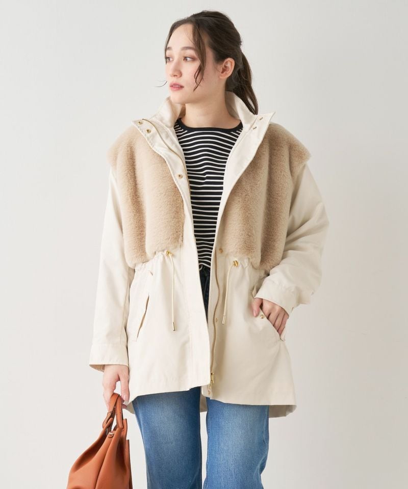 MICA&DEAL / フーデットファードッキングコート | anouk