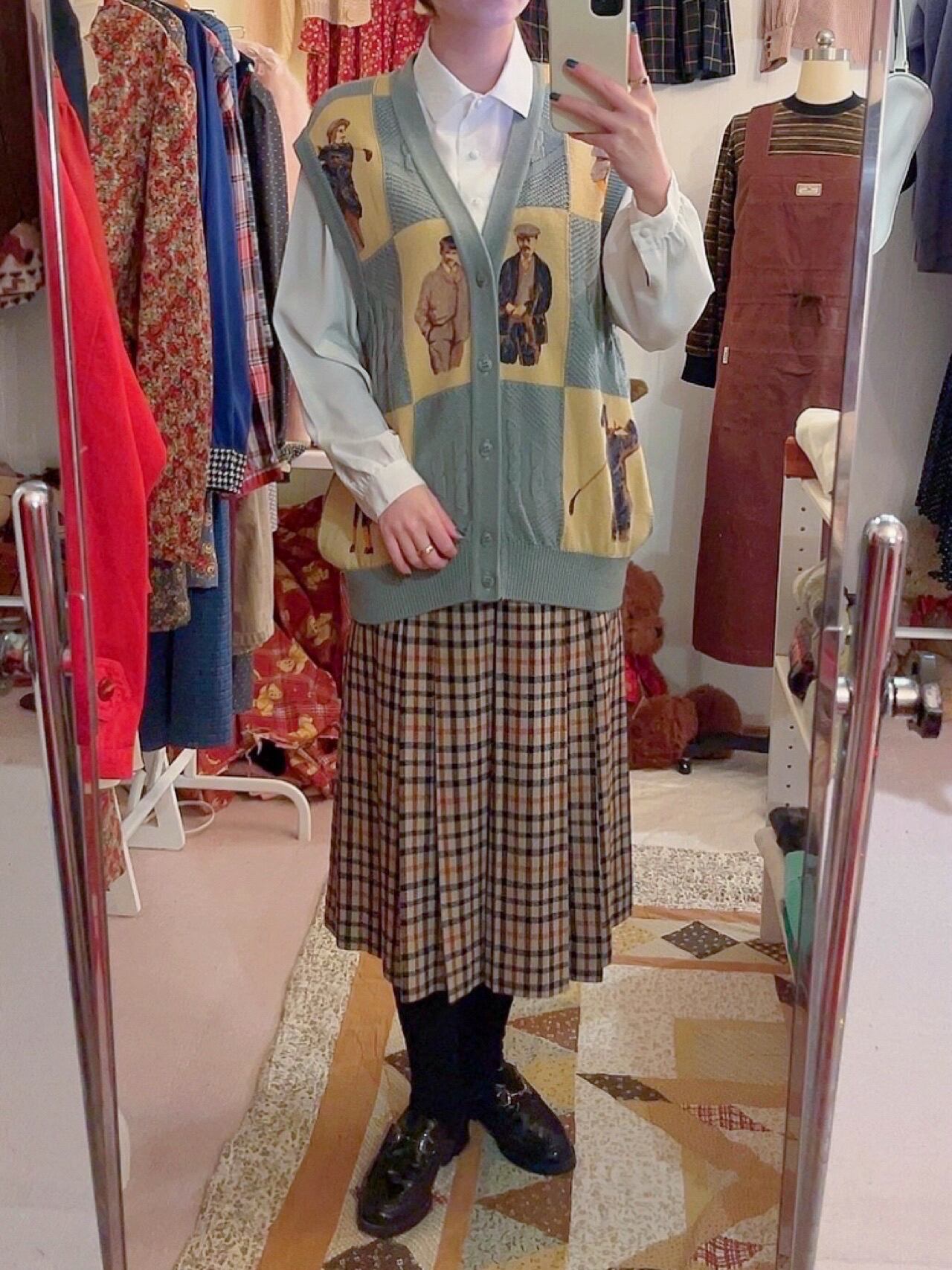 pale green golf check vest