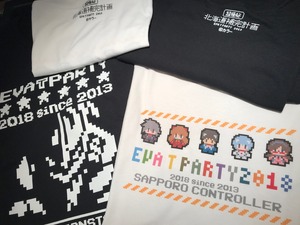 （販売終了) エヴァンゲリオン・CONTROLLERコラボ商品  EVA T PARTY 2018 in SAPPORO 限定 ドットTシャツ -ロゴ-