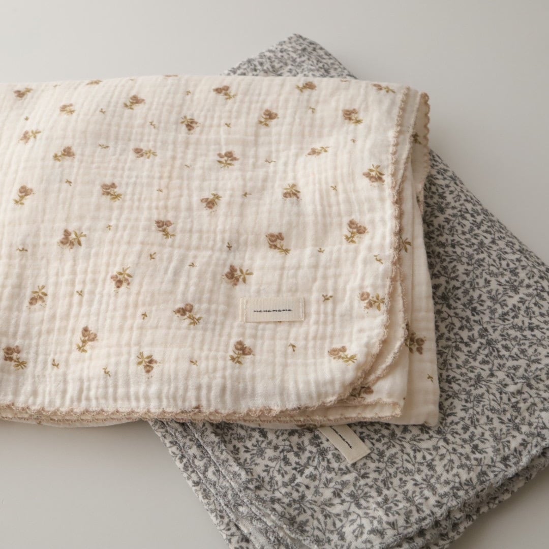 即納》 オリジナル 花柄ブランケット | manamama