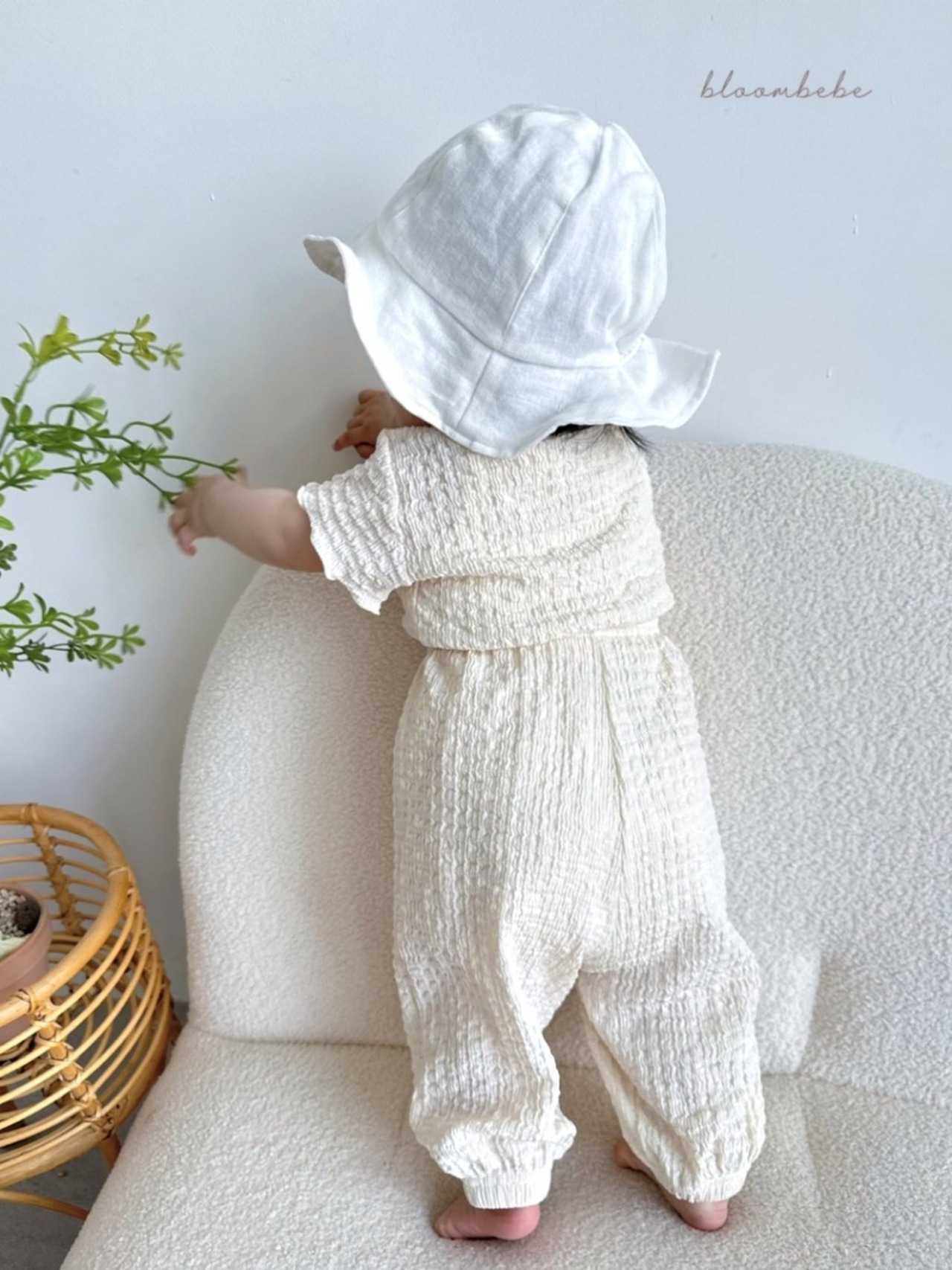 【bloom bebe】ワッシャーコットンドロワーズパンツ ベージュ 80〜100cm  240441 - 12