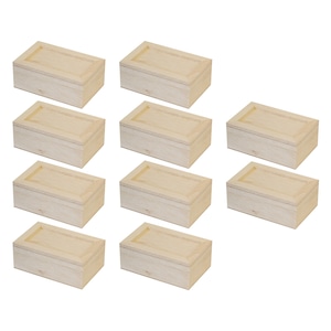 木製小箱　10個セット　DIY用　白木（無着色）木箱　蓋付き