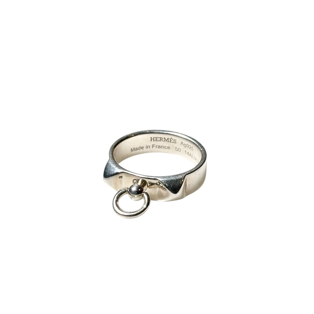 HERMES silver ring “Collier de Chien”