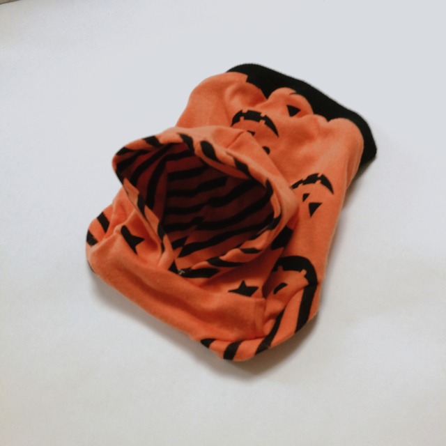 【完成品】ハロウィン柄のフード付きタンクトップ/オレンジ