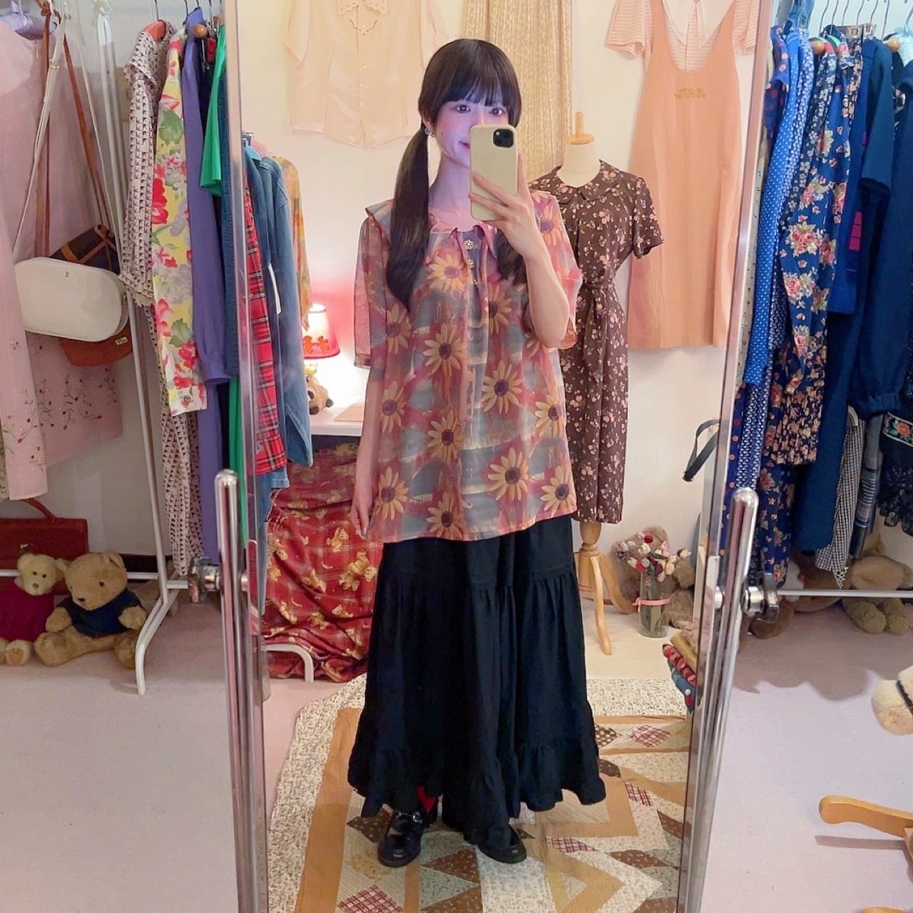 sunflower sheer blouse