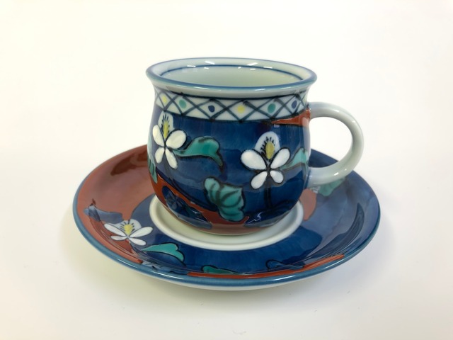 丸コーヒー碗皿 錦草枕