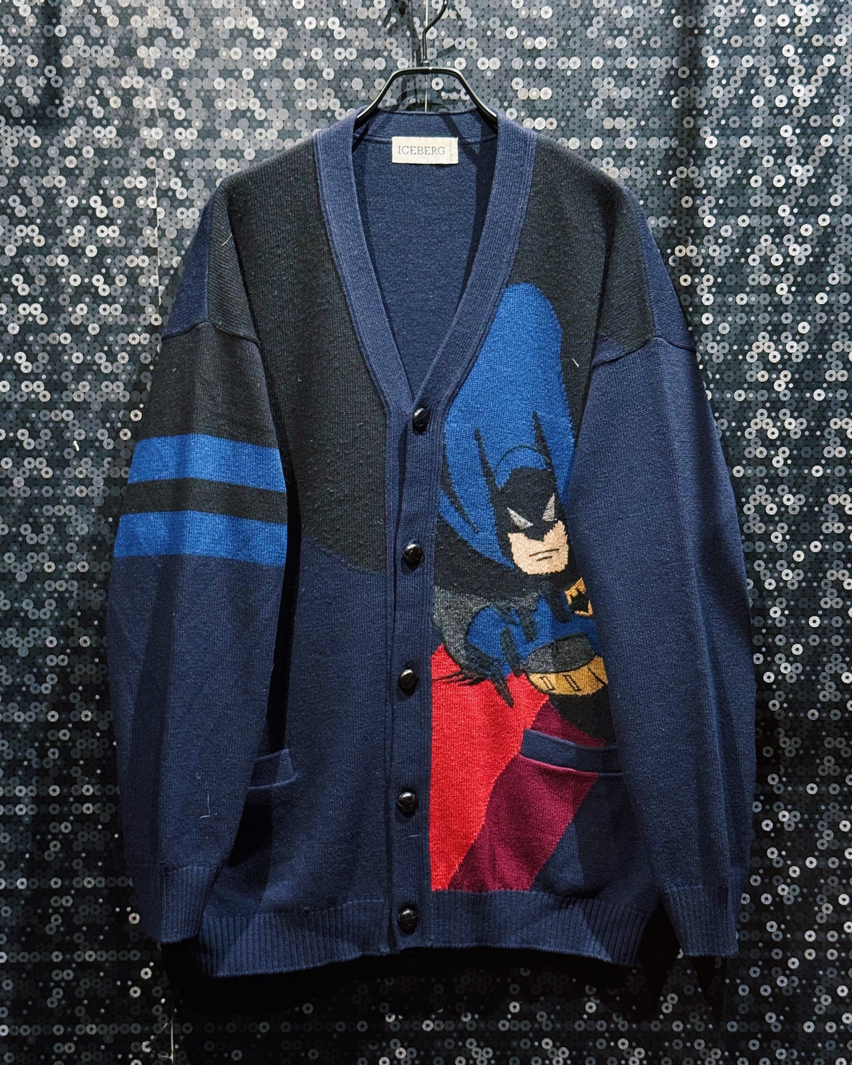 【ÆIEM】"ICEBERG"vintage Batman detail Knit Cardigan