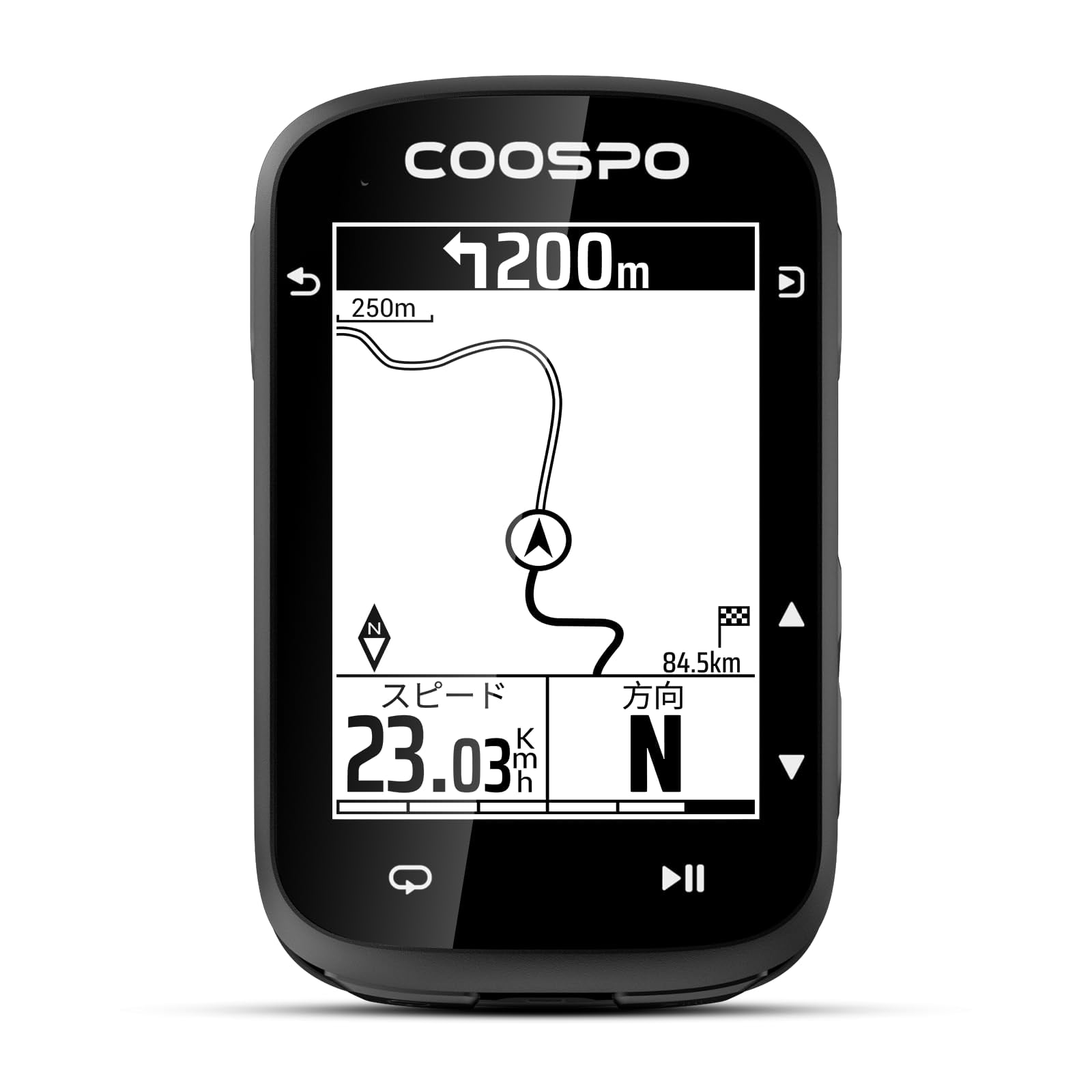 【在庫処分】COOSPO CS500 サイクルコンピュータ サイコン GPS搭載 自転車 ナビゲーション ロードバイク用 スピードメーター 速度計 2.6インチ 無線Bluetooth5.0&ANT+ ケイデンススピードセンサー&パワーメーター対応 45時間大容量バッテリー Strava同期 日本語表記/説明書